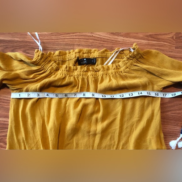 Women’s mustard colored tassel blouse - Picture 5 of 7